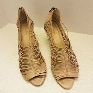 3/$15 Levity Tan Leather Strappy Sandals Sz 8M